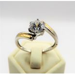 Gold Sterling Silver 2.2ct Swarovski Zirconia Solitaire Ring New with Gift Pouch