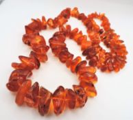 Vintage Polished Baltic Amber Necklace 28 inches with Gift Pouch