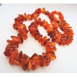 Vintage Polished Baltic Amber Necklace 28 inches with Gift Pouch