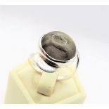 C. 1970's Artisan Cabochon Gemstone Ring in Sterling Silver