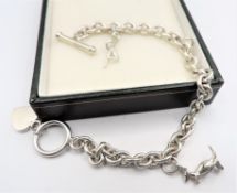 Sterling Silver Toggle Clasp Bracelet with Gift Pouch