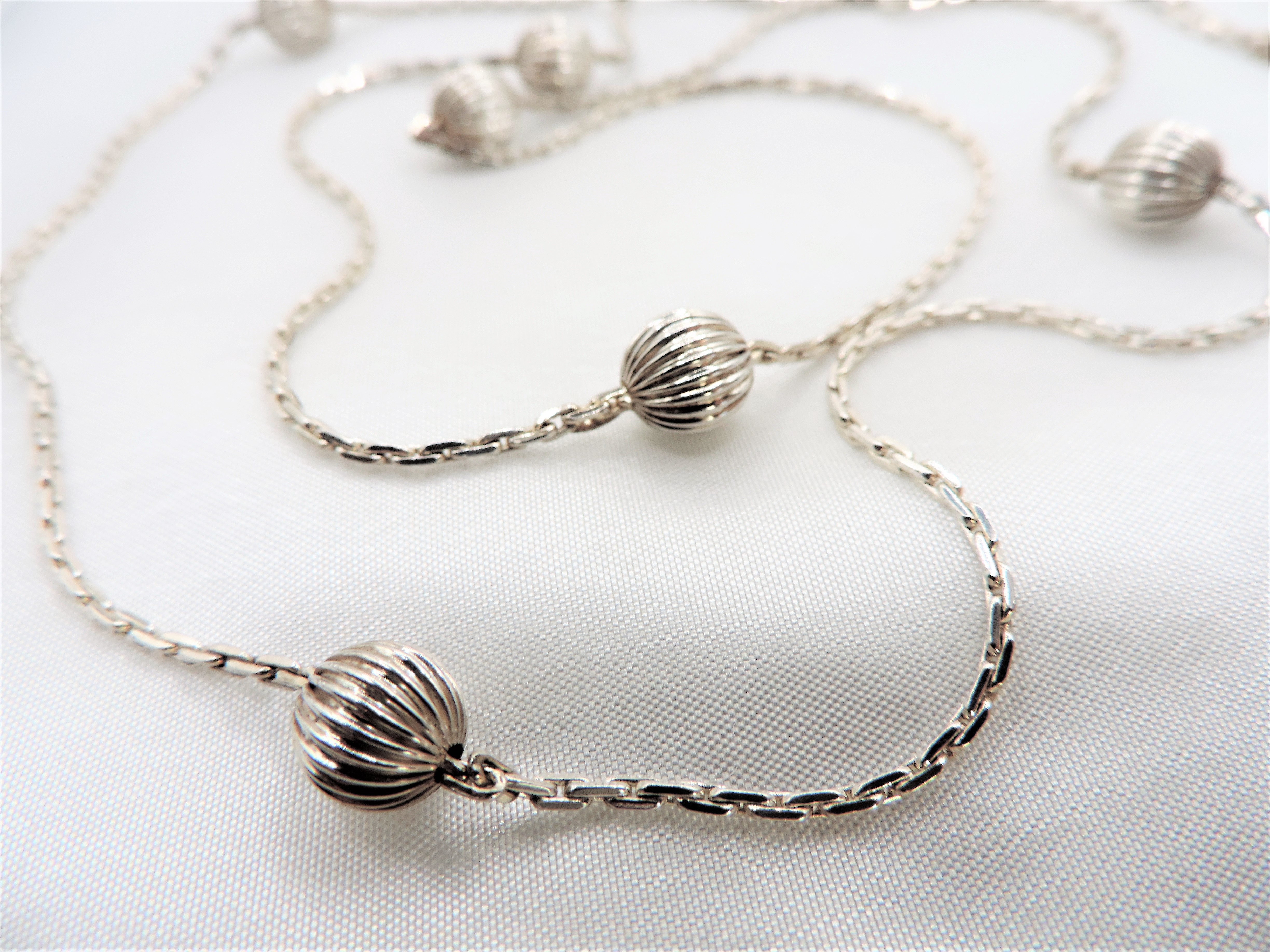 Designer Sterling Silver 34 inch Ball Chain Necklace Hallmarked with Gift Pouch - Image 2 of 3