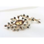 Vintage Shipton & Co Sterling Silver 2.4ct Lemon Citrine Brooch