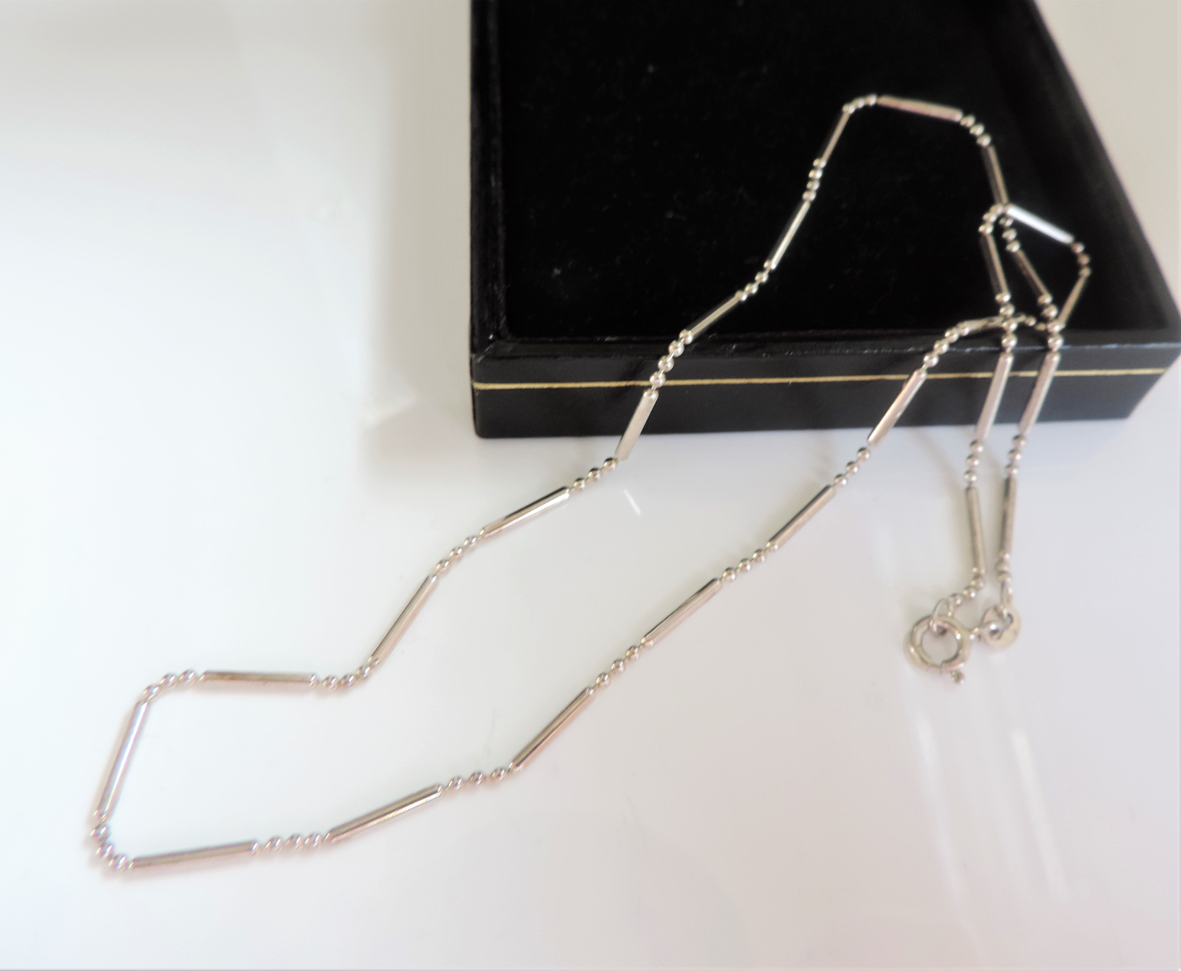 Sterling Silver Ball and Bar Necklace