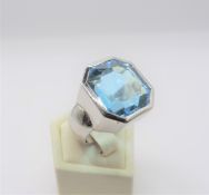 Circa 1970's Sterling Silver 24CT Topaz Ring