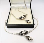 Sterling Silver Necklace and Bracelet Set New with Gift Pouch
