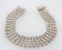 True Vintage Art Deco 4 Row Crystal Bracelet