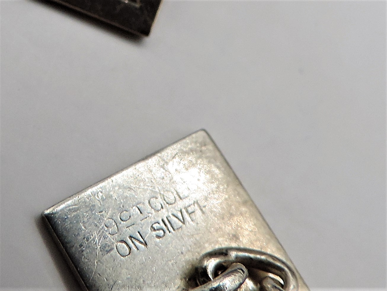 Vintage 9ct Gold on Sterling Silver Cufflinks - Image 3 of 3