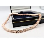 Rose Gold on Sterling Silver 60 Gemstone Tennis Bracelet New with Gift Box