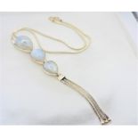 Vintage Artisan Sterling Silver Moonstone Necklace with Gift Box