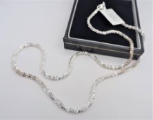 Italian 925 Sterling Silver Sparkle Glitter Margarita Twisted Rock Chain New with Gift Pouch