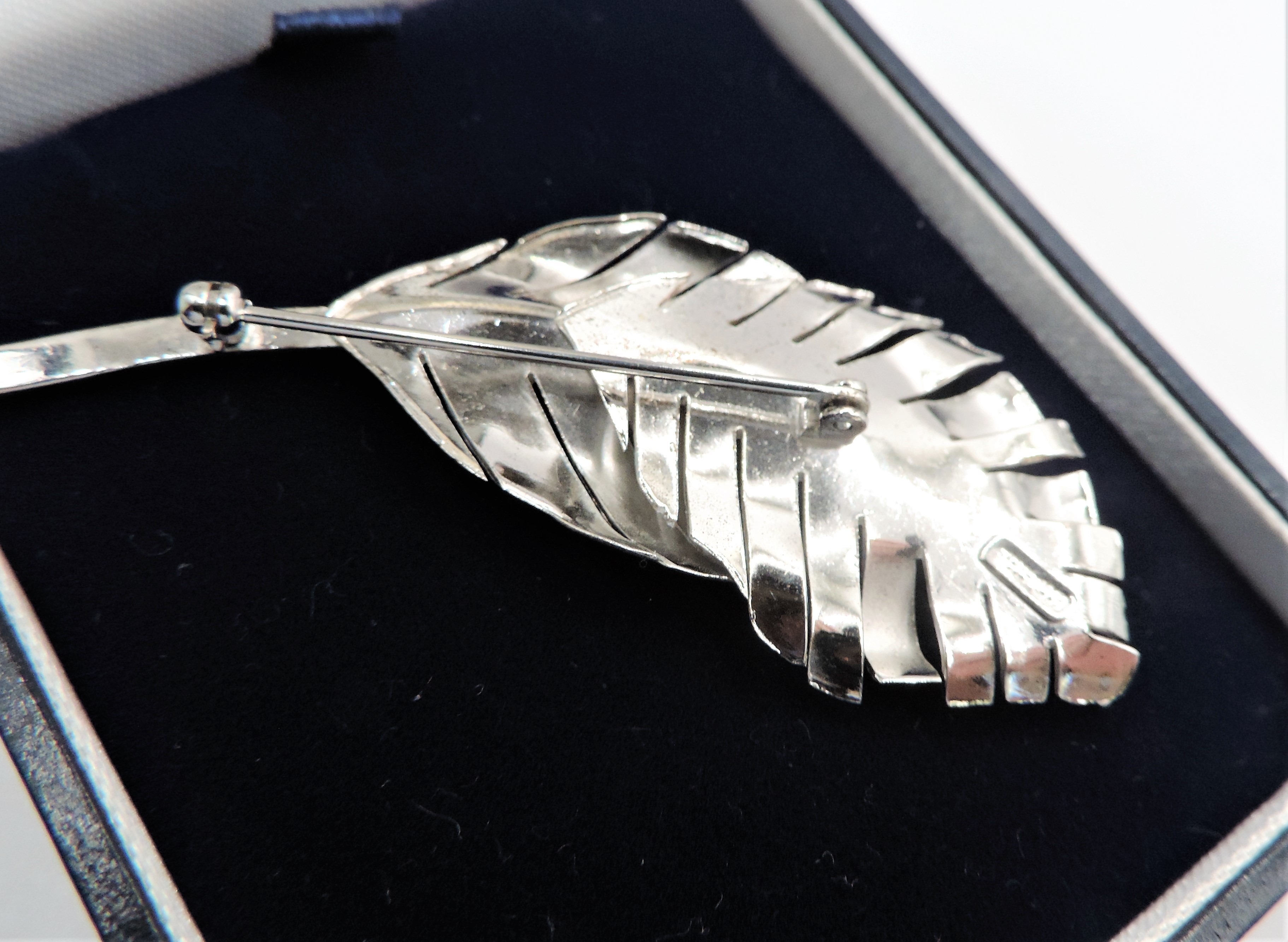 Artisan Sterling Silver Leaf Brooch - Image 2 of 2