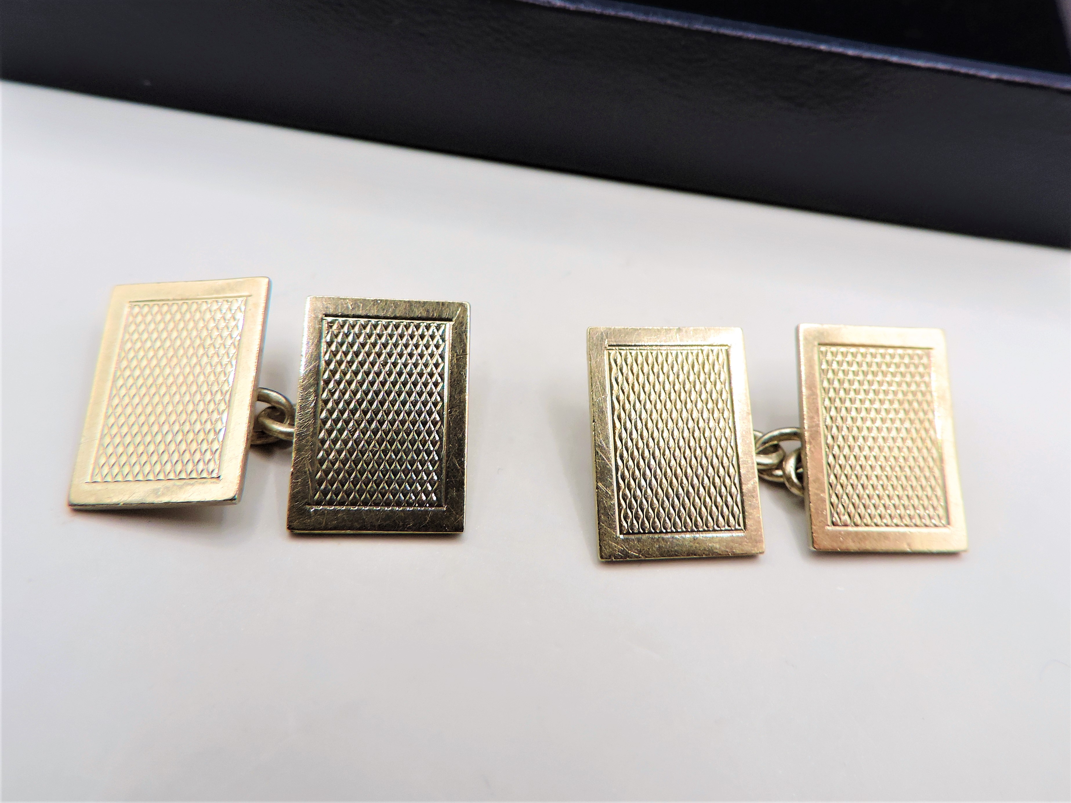 Vintage 9ct Gold on Sterling Silver Cufflinks - Image 2 of 3