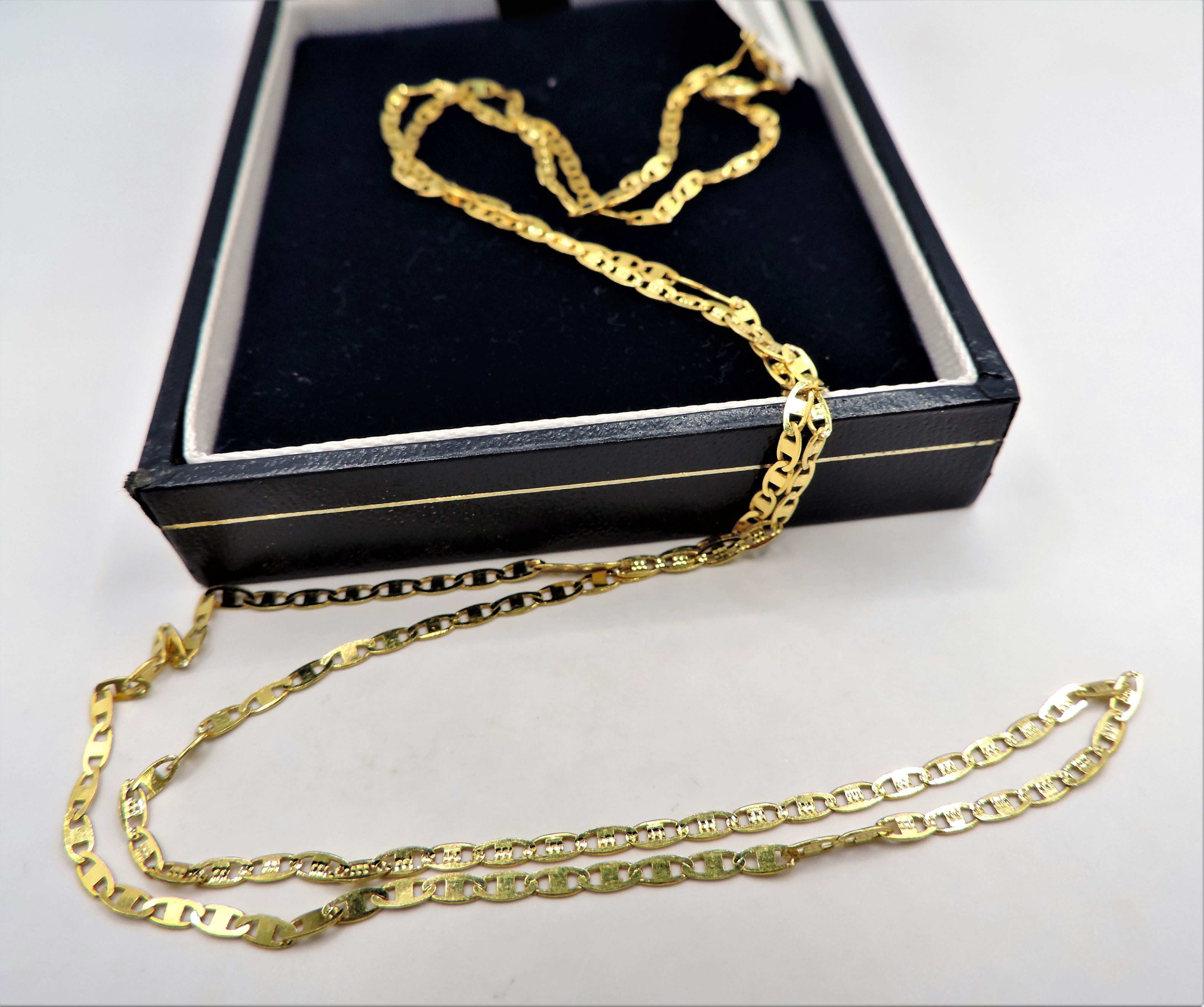 24 inch Gold on Sterling Silver Chain Necklace Made in Italy 'New' with Gift Pouch - Image 3 of 4