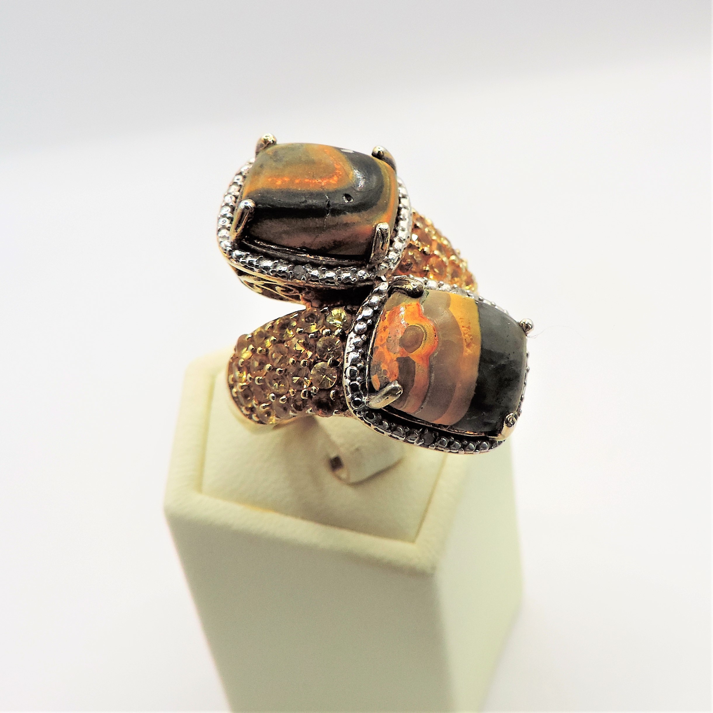 Sterling Silver 8CT Bumble Bee Jasper & Citrine Ring New with Gift Pouch - Image 3 of 7