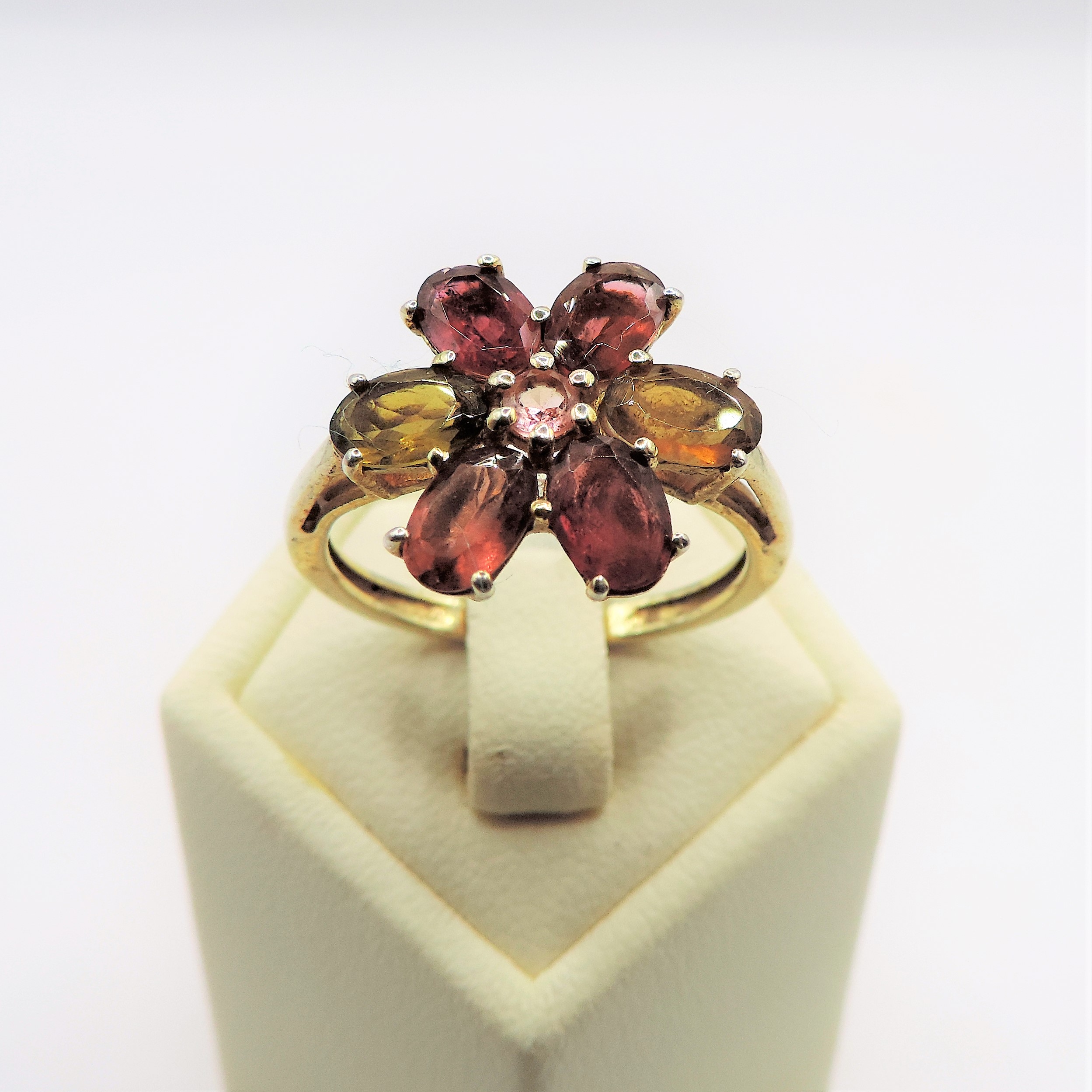 Gold on Sterling Silver Multi Colour Tourmaline Gemstone Ring New with Gift Pouch - Image 4 of 4