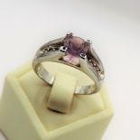 Sterling Silver Rose de France Amethyst Ring