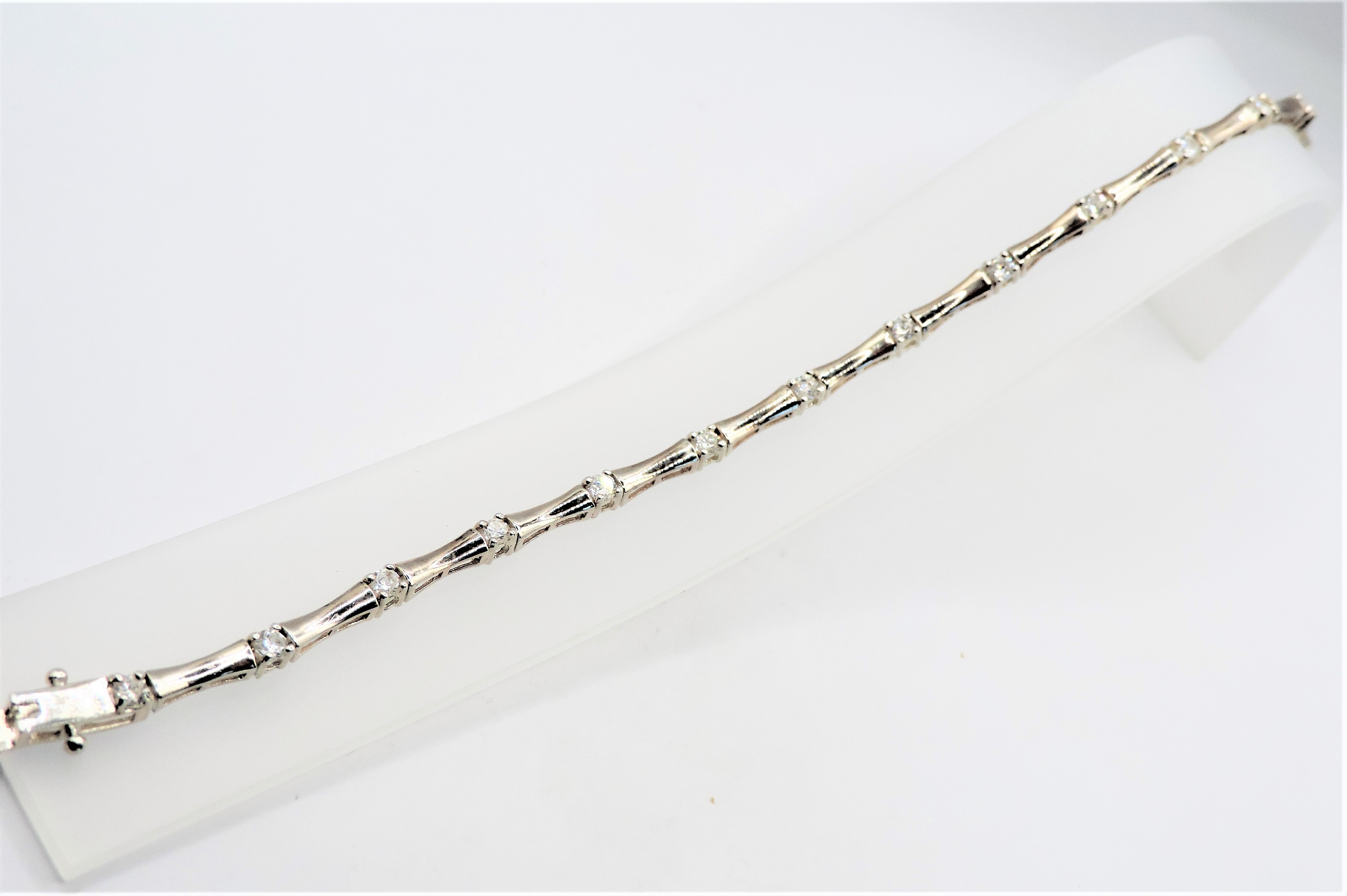 Sterling Silver White Sapphire Bracelet with Gift Box - Image 3 of 3