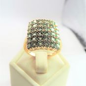 Gold on Sterling Silver Turquoise Topaz Ring New with Gift Pouch