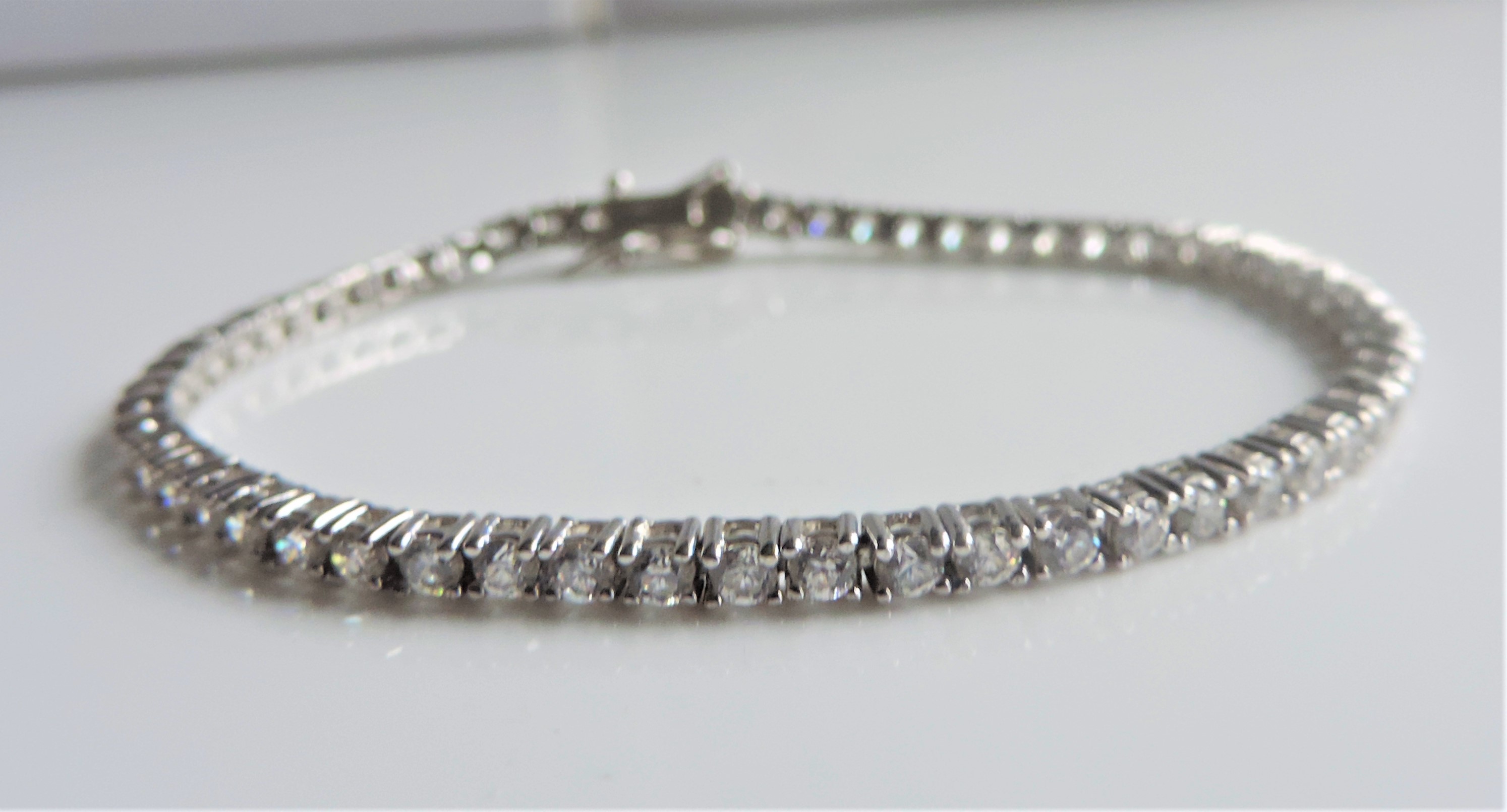 Sterling Silver Gemstone Tennis Bracelet New with Gift Pouch - Image 2 of 3