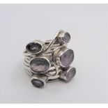 Retro 1970's Chunky Artisan Sterling Silver 4CT Amethyst Ring