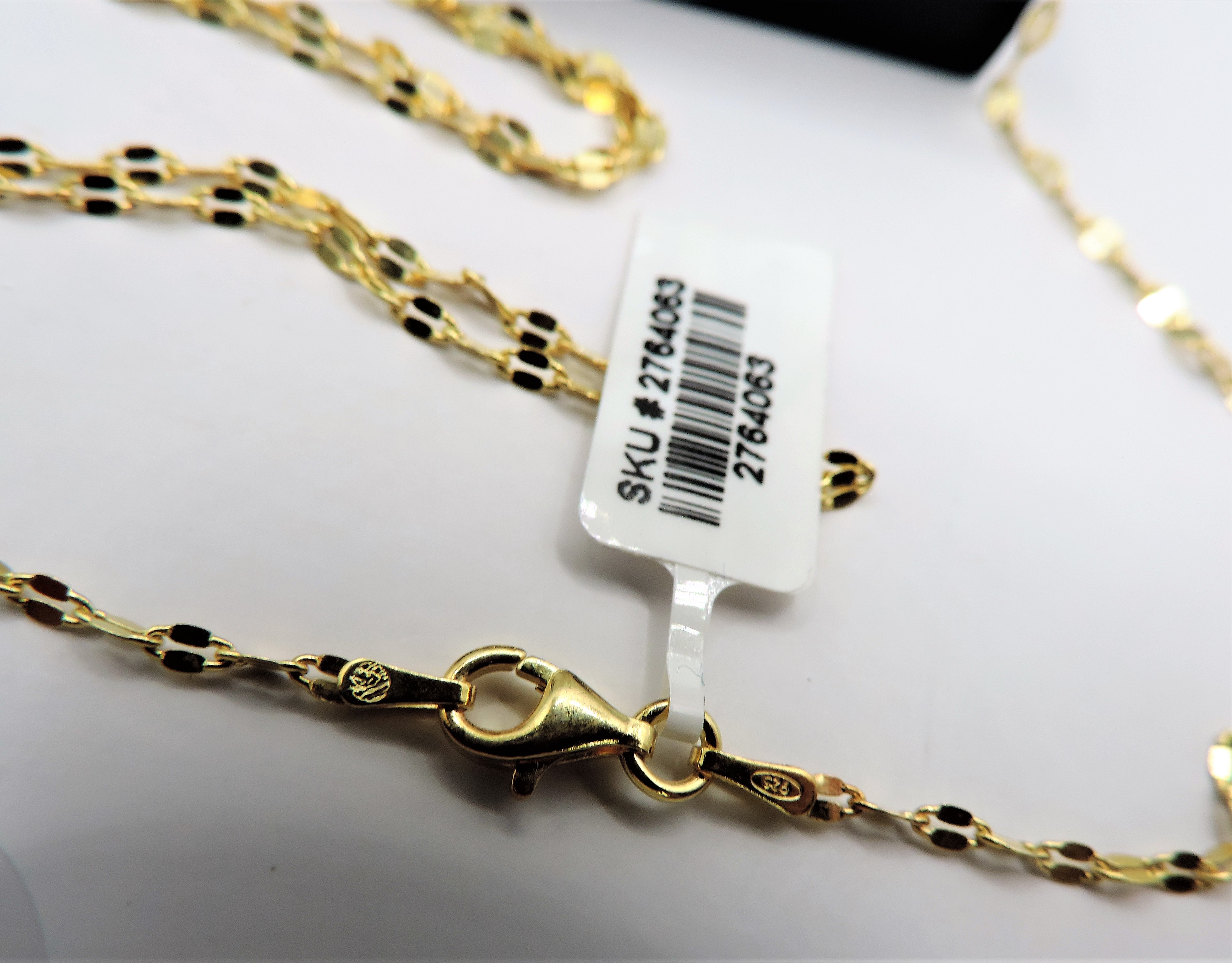 30 inch 14k Gold on Sterling Silver Chain Necklace Made in Italy 'New' with Gift Pouch - Image 4 of 4