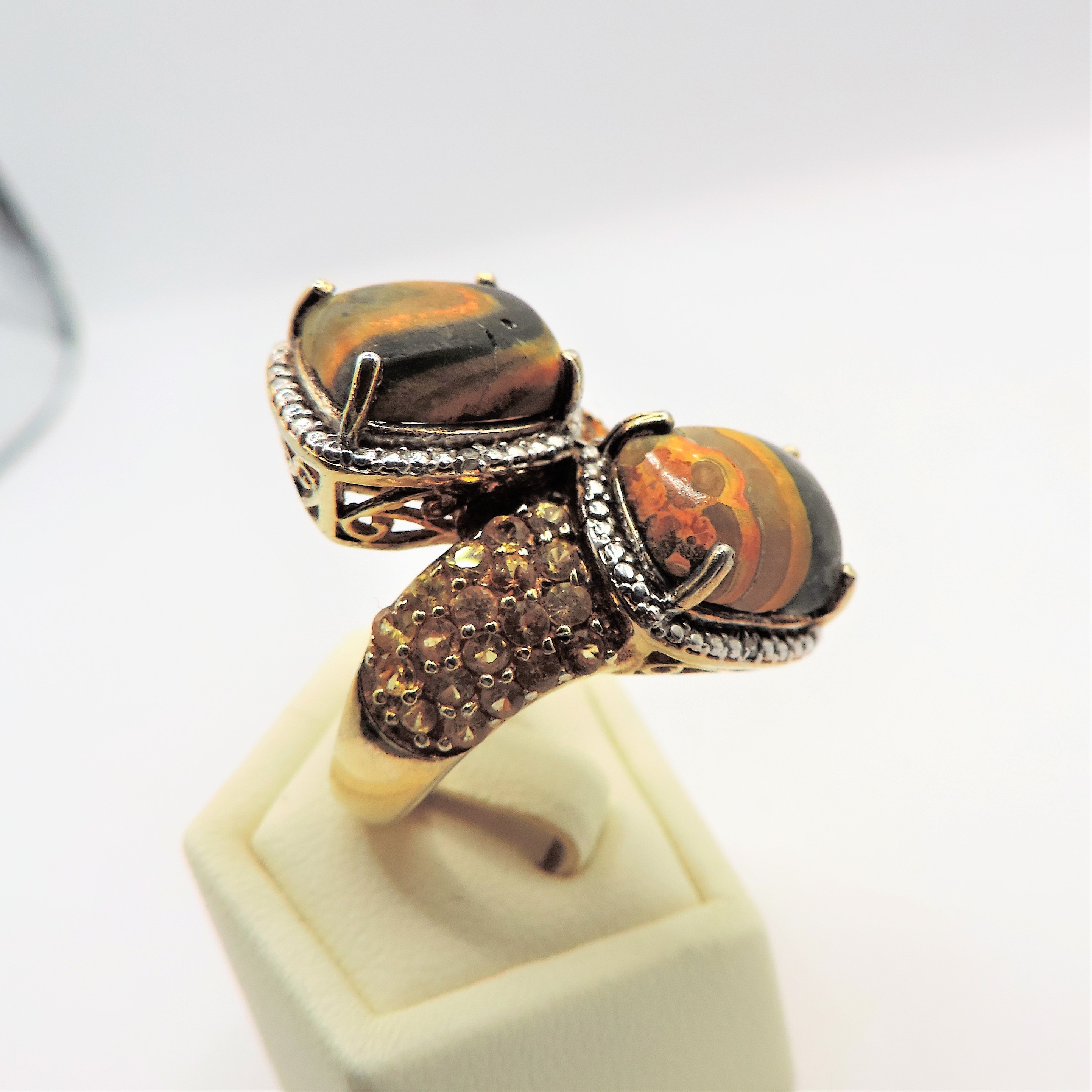 Sterling Silver 8CT Bumble Bee Jasper & Citrine Ring New with Gift Pouch - Image 7 of 7