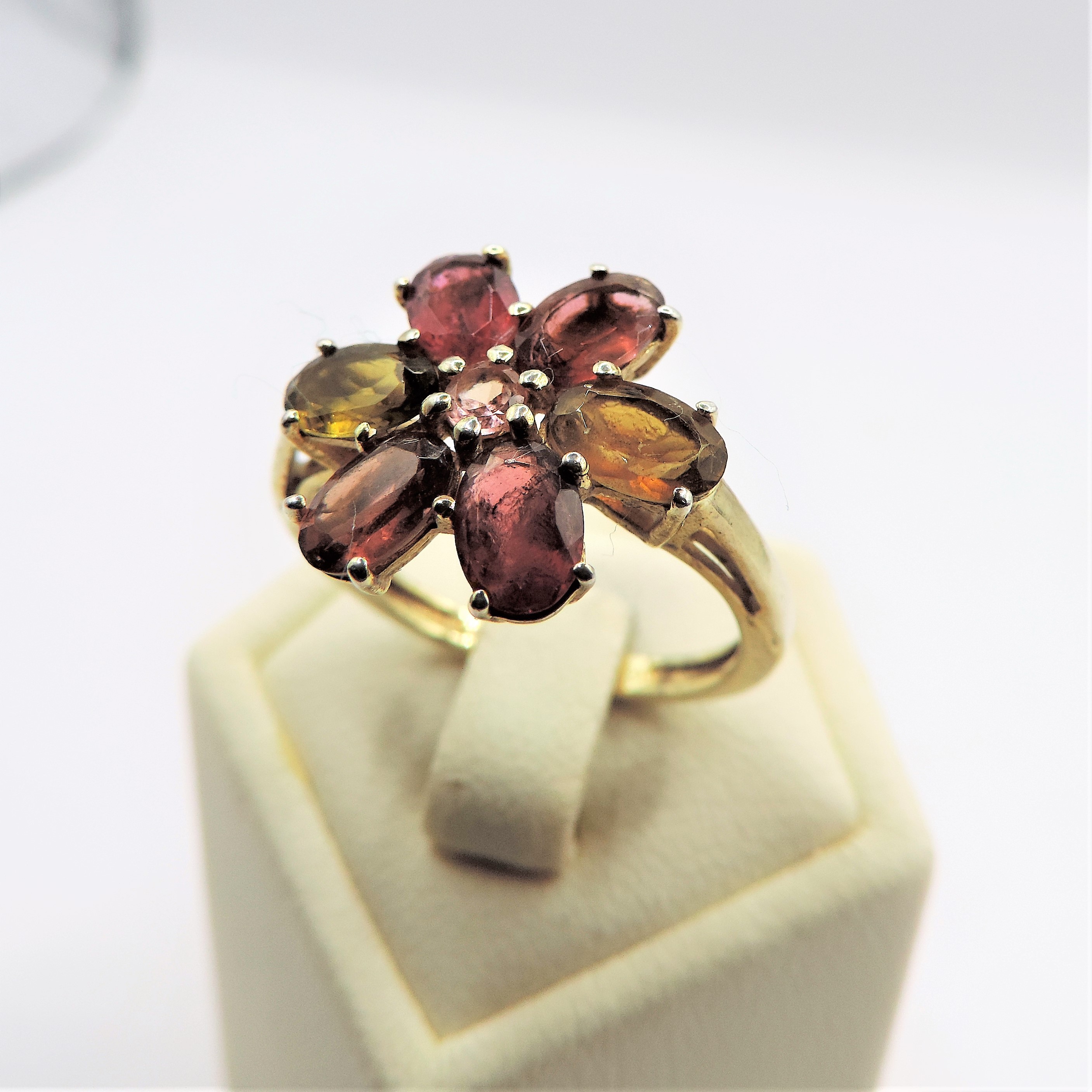 Gold on Sterling Silver Multi Colour Tourmaline Gemstone Ring New with Gift Pouch - Image 2 of 4