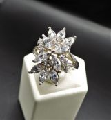 Sterling Silver Matara Diamond Cluster Ring New with Gift Box