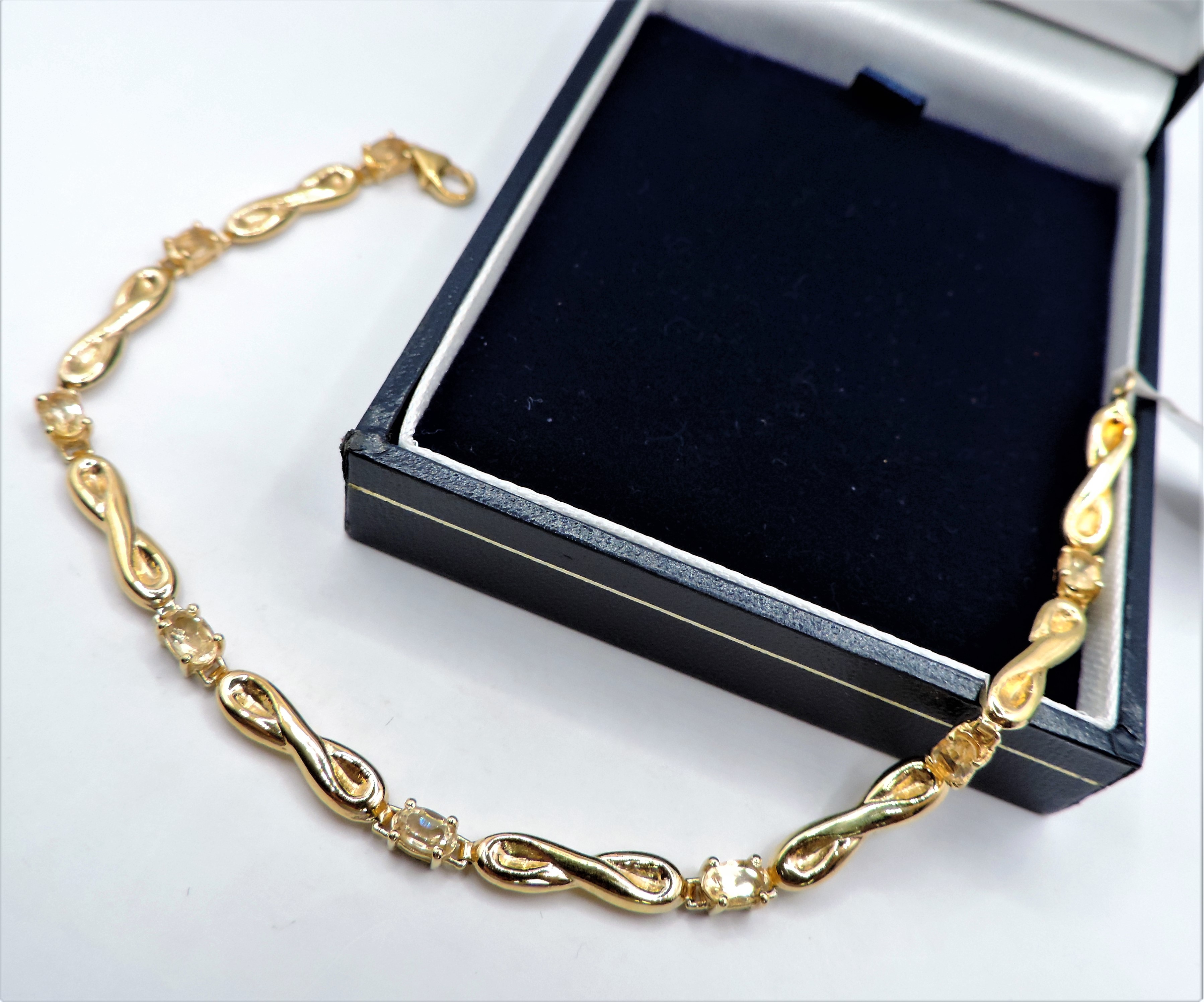Gold on Sterling Silver Citrine Bracelet 'New' with Gift Box - Image 2 of 3