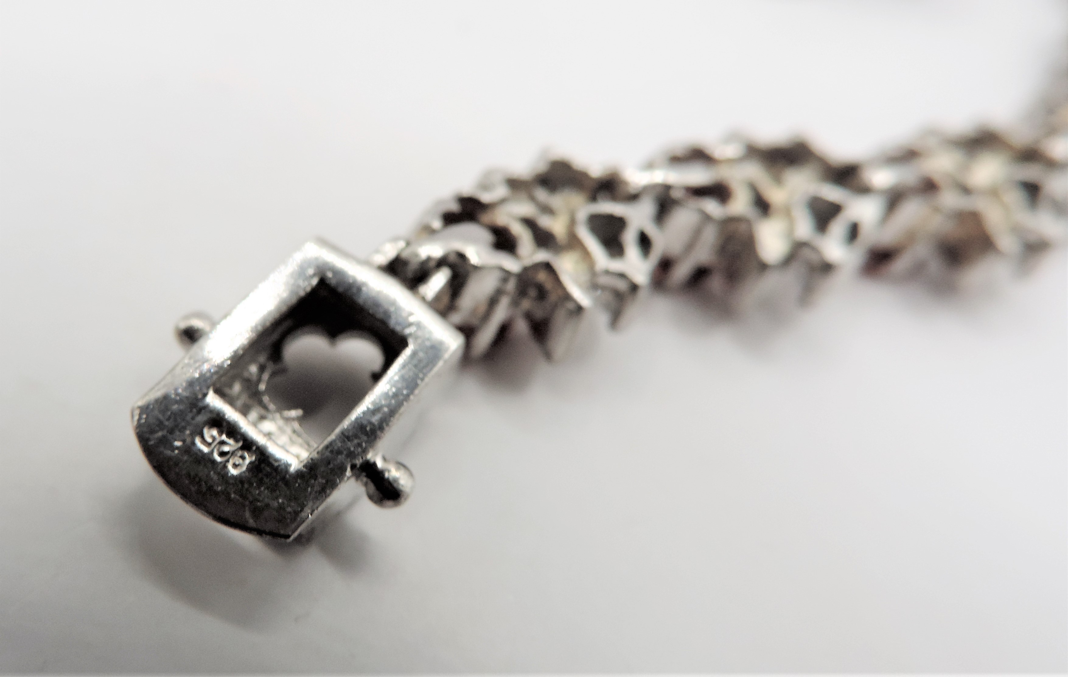 Sterling Silver Garnet & Topaz Floral Cluster Bracelet with Gift Box - Image 7 of 7