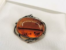 Antique Art Nouveau Baltic Amber Brooch