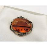 Antique Art Nouveau Baltic Amber Brooch