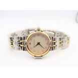 Ladies Maurice Lacroix Gold Plated Bracelet Watch MOP & Diamond Face