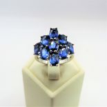 Sterling Silver 3CT Sapphire Ring 'New' with Gift Pouch