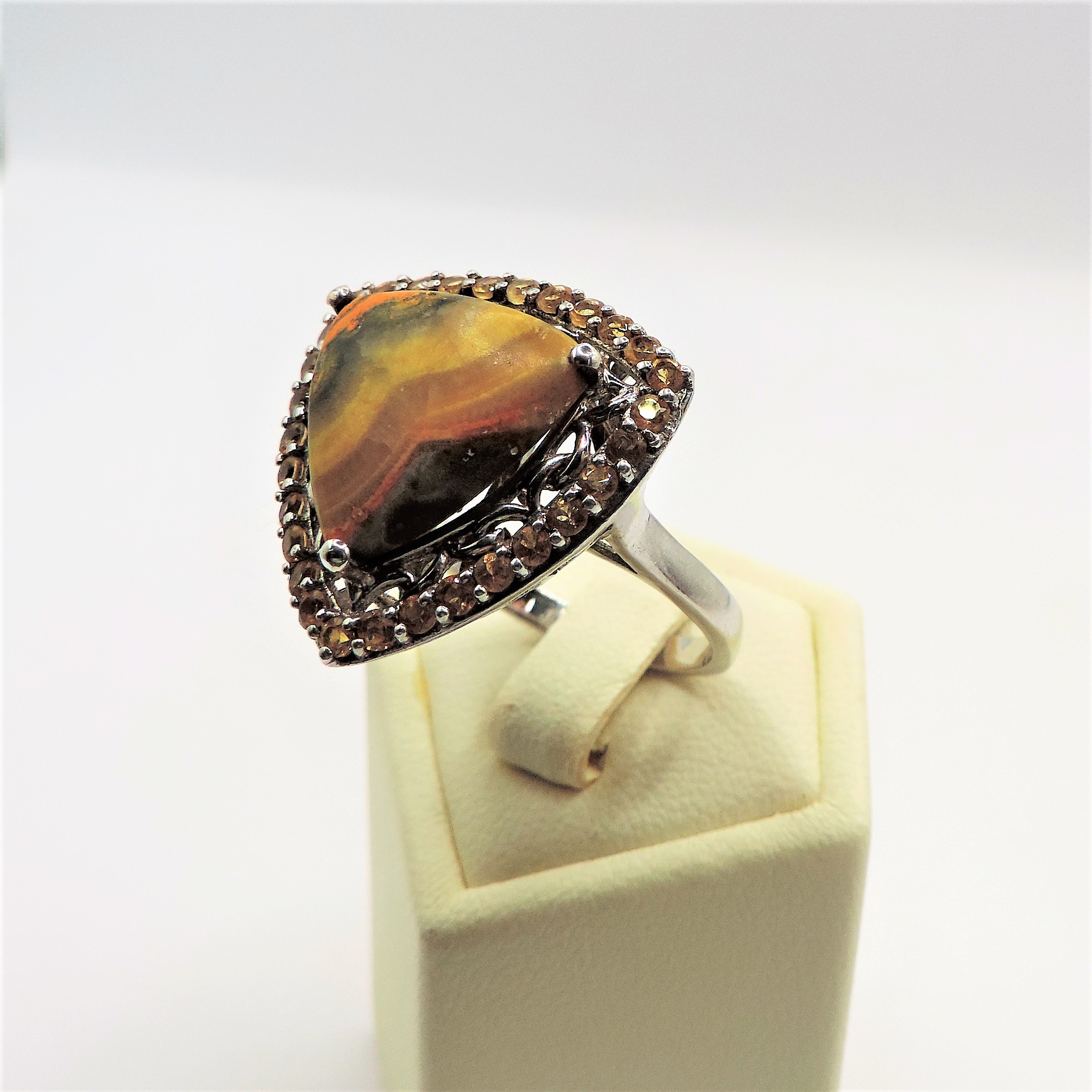Sterling Silver 8CT Bumble Bee Jasper & Citrine Ring New with Gift Pouch - Image 2 of 7
