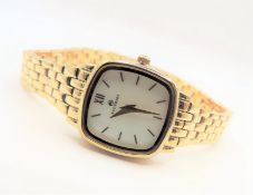 Ladies Accurist Gold Plated Bracelet Watch Mother of Pearl Face