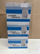 Lot of 3 Automatic Hand Dryers. RRP £90 - GRADE A