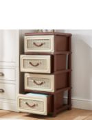 Chums Large Lattice Effect Storage 4 Drawer Units. RRP £59.99 - GRADE U