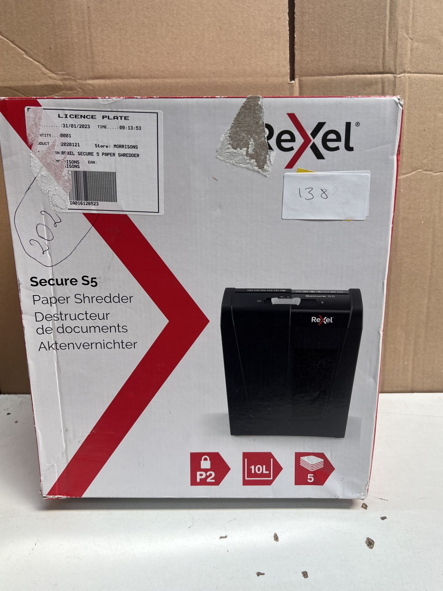 Rexel Secure S5 Paper Shredder. RRP £49.99 - GRADE U