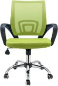 Green Office Chair Height Adjustable Lumbar Support. RRP £69.99 - GRADE U