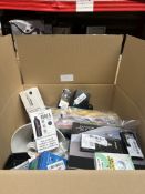 Large Assorted Box Containing Electrical/Home/Tech. Approx. RRP £200 - GRADE U