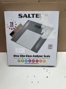 Salter Ultra Slim Glass Analyser Scales. RRP £24.99 - GRADE U