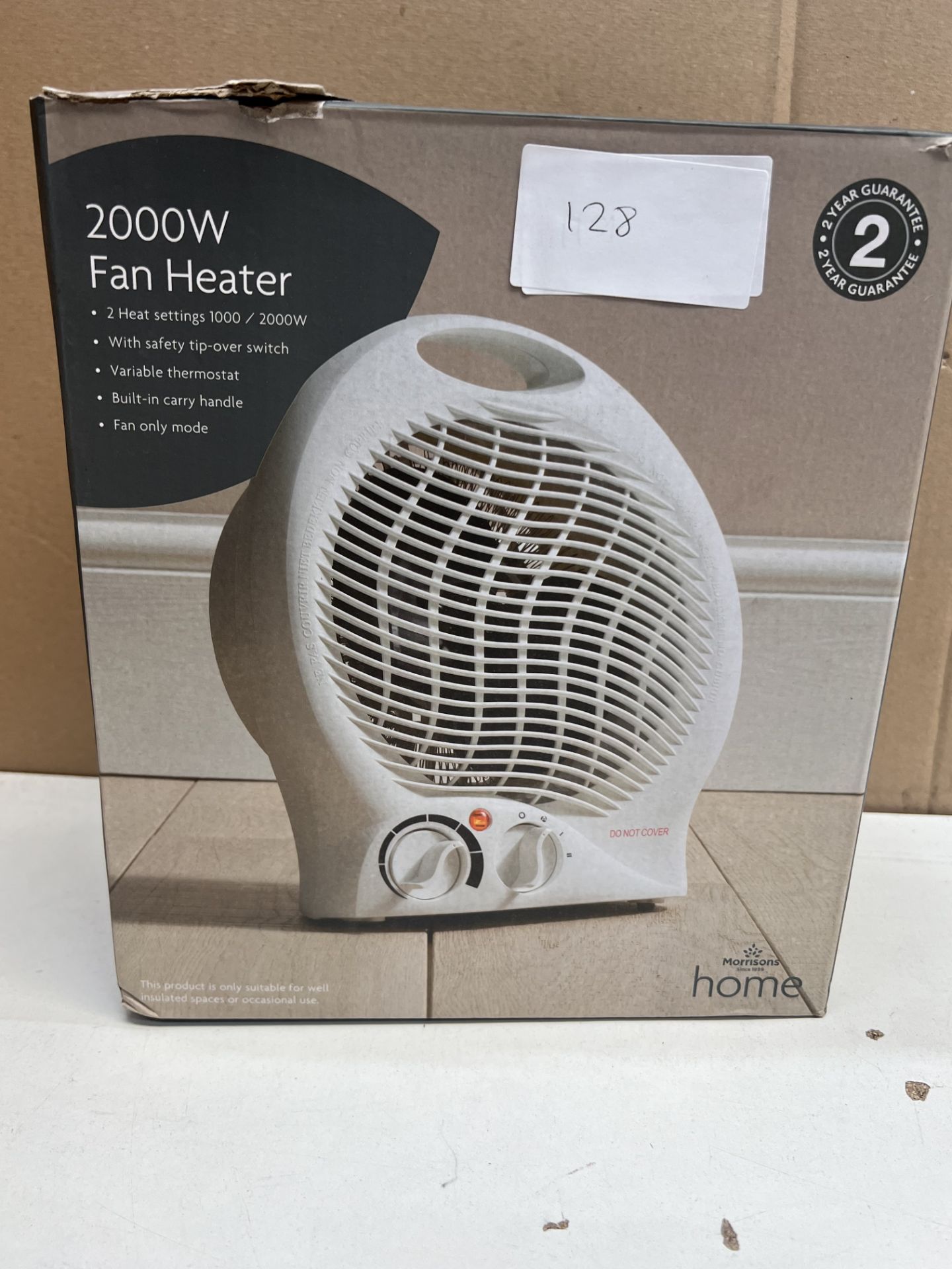 Morrisons 2000w Fan Heater. RRP £19.99 - GRADE U