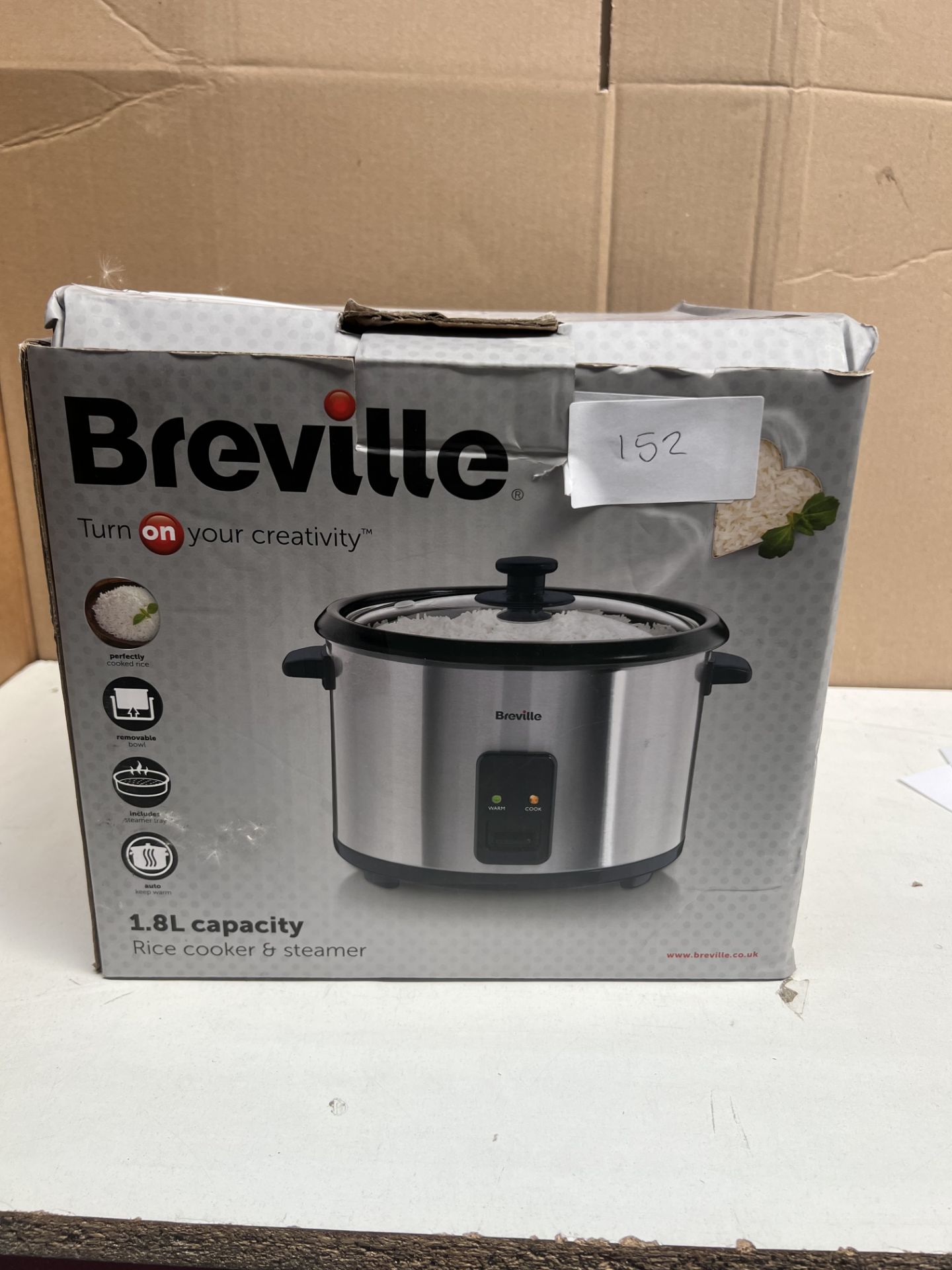 Breville 1.8L Capacity Rice Cooker and Steamer. RRP £49.99 - GRADE U