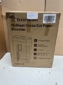 Bonsaii 10 Sheet Cross Cut Paper Shredder. RRP £59.99 - GRADE U