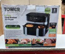 Tower 9L Dual Basket Air Fryer. RRP £139.99 - GRADE U