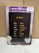 Global Gizmos Retro Peg Board. RRP £20 - GARDE U