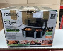 Tower 9L Dual Basket Air Fryer. RRP £139.99 - GRADE U