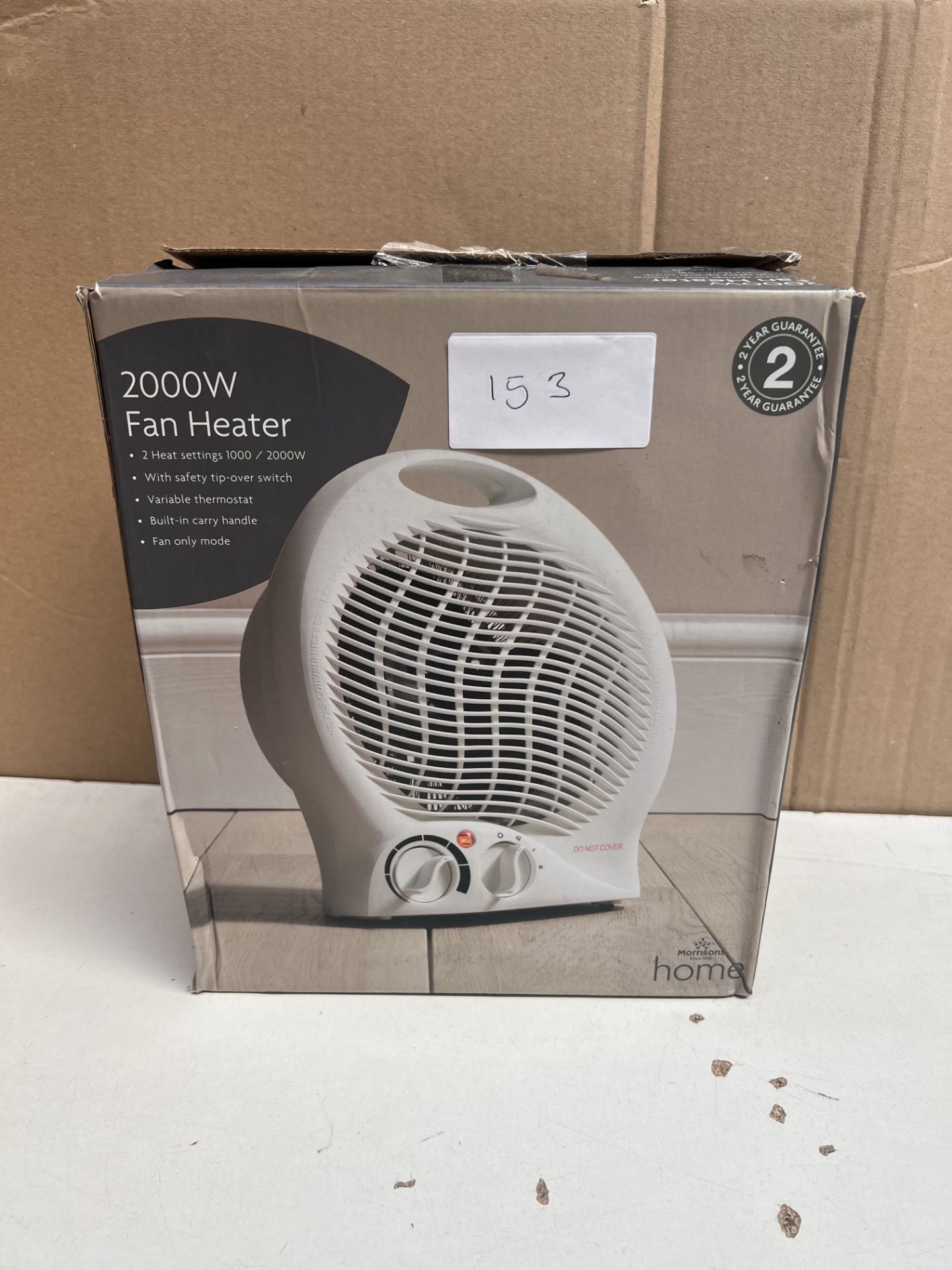 Morrisons 2000w Fan Heater. RRP £19.99 - GRADE U